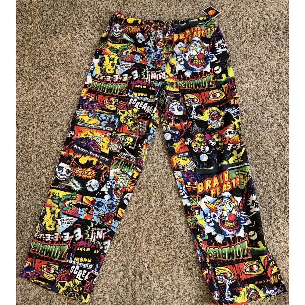 Halloween Zombie Comic Pajama Pants Mens M 32-34 Horror New With Tags